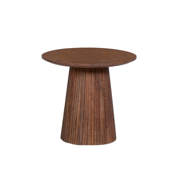 Table basse collection RIMBAUD effet bois brun clair diamètre 50 cm