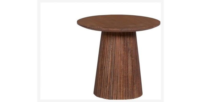 Table basse collection RIMBAUD effet bois brun clair diamètre 50 cm