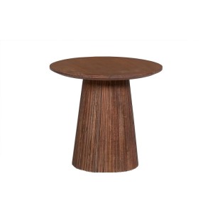 Table basse collection RIMBAUD effet bois brun clair diamètre 50 cm