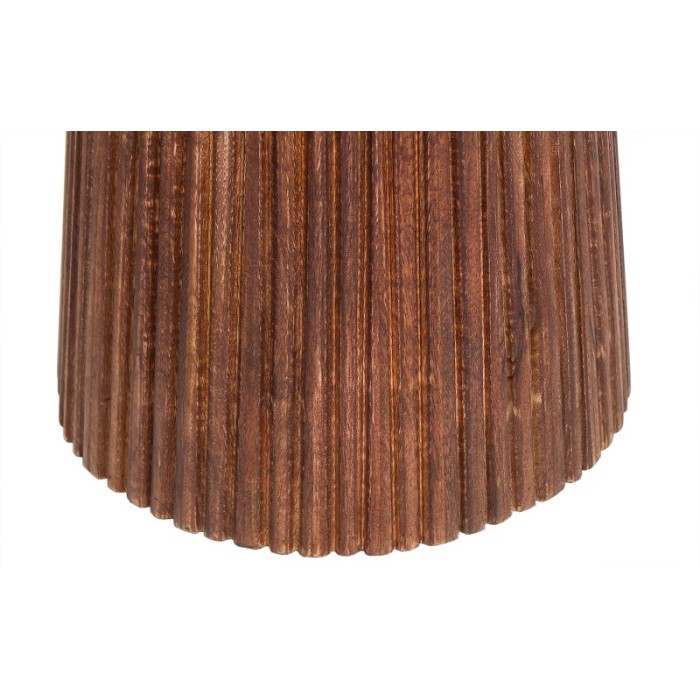 Table basse collection RIMBAUD effet bois brun clair diamètre 50 cm