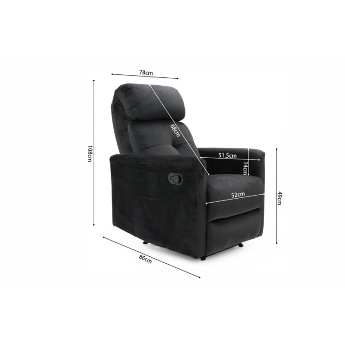 Fauteuil relaxation relevable manuellement VENISE coloris noir