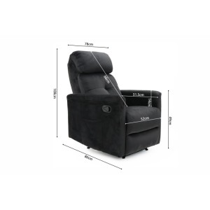 Fauteuil relaxation relevable manuellement VENISE coloris noir