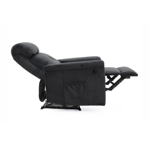 Fauteuil relaxation relevable manuellement VENISE coloris noir