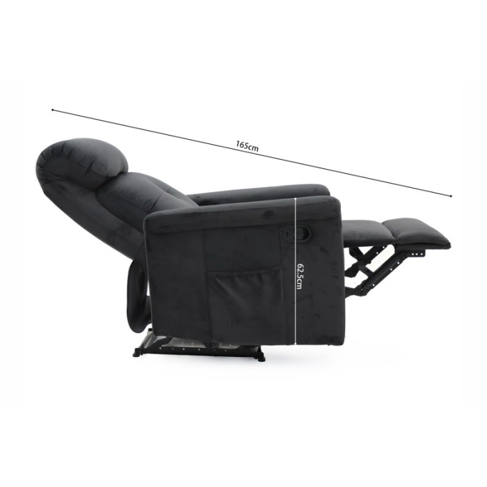 Fauteuil relaxation relevable manuellement VENISE coloris noir