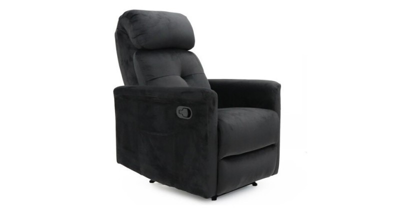 Fauteuil relaxation relevable manuellement VENISE coloris noir