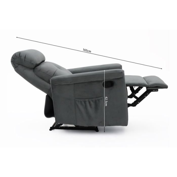 Fauteuil relaxation relevable manuellement VENISE coloris gris