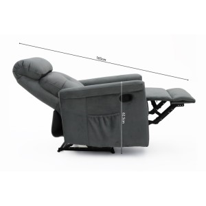 Fauteuil relaxation relevable manuellement VENISE coloris gris