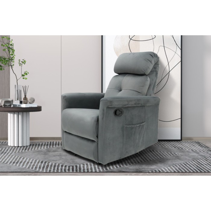 Fauteuil relaxation relevable manuellement VENISE coloris gris
