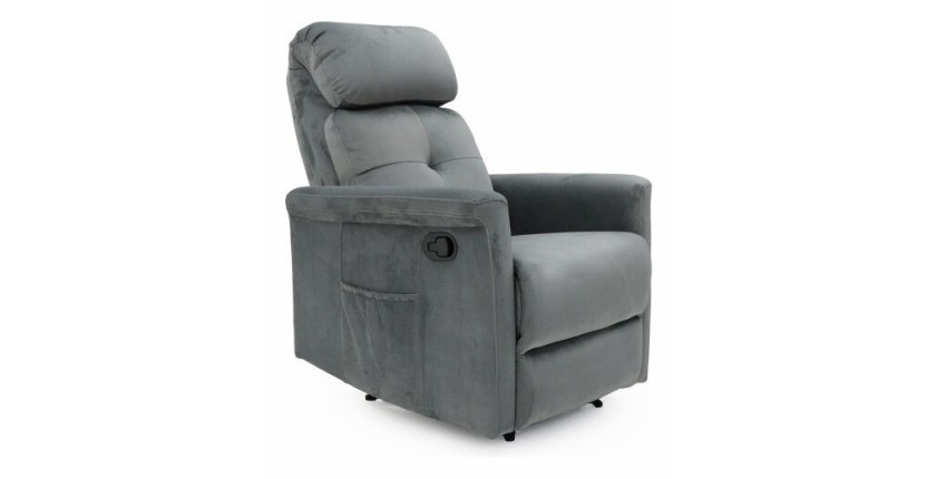 Fauteuil relaxation relevable manuellement VENISE coloris gris