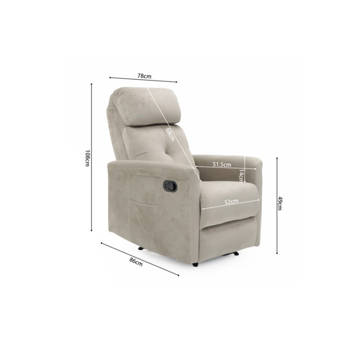 Fauteuil relaxation relevable manuellement VENISE coloris beige