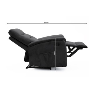 Fauteuil relaxation relevable manuellement PARIS coloris noir