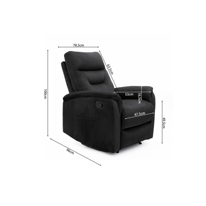 Fauteuil relaxation relevable manuellement PARIS coloris noir