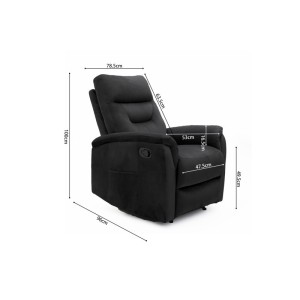 Fauteuil relaxation relevable manuellement PARIS coloris noir