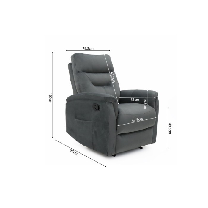 Fauteuil relaxation relevable manuellement PARIS coloris gris