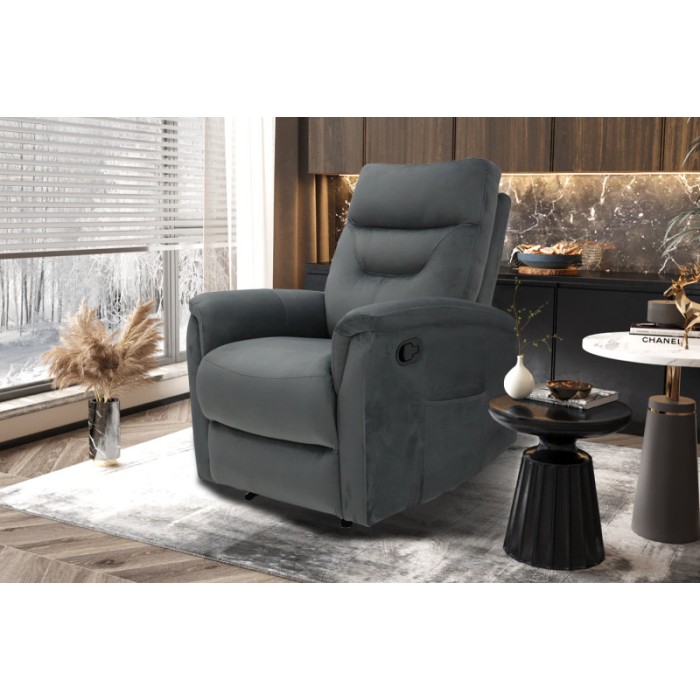 Fauteuil relaxation relevable manuellement PARIS coloris gris