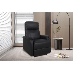 Fauteuil relaxation relevable manuellement BERLIN coloris noir