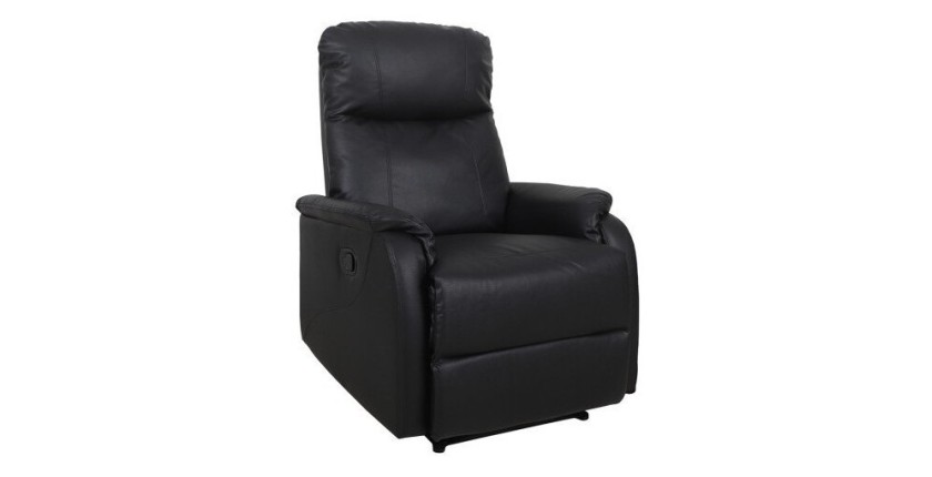 Fauteuil relaxation relevable manuellement BERLIN coloris noir
