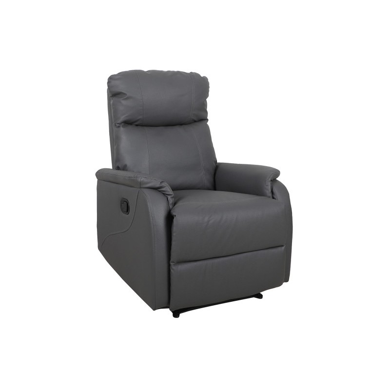 Fauteuil relaxation relevable manuellement BERLIN coloris gris