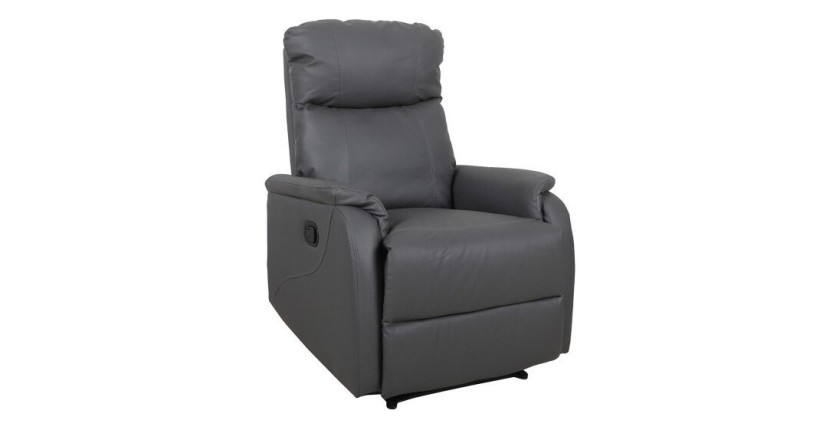 Fauteuil relaxation relevable manuellement BERLIN coloris gris