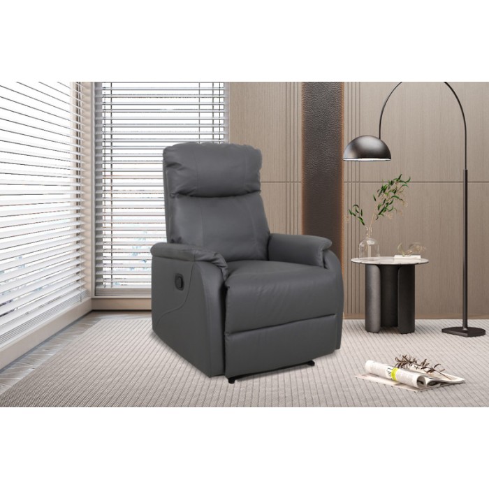 Fauteuil relaxation relevable manuellement BERLIN coloris gris