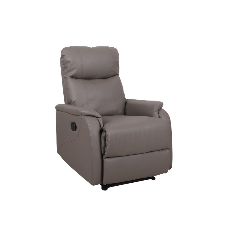 Fauteuil relaxation relevable manuellement BERLIN coloris taupe