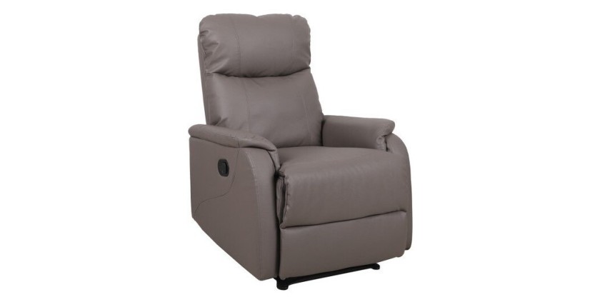 Fauteuil relaxation relevable manuellement BERLIN coloris taupe