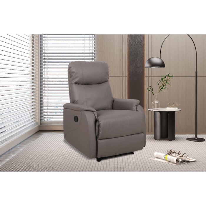 Fauteuil relaxation relevable manuellement BERLIN coloris taupe