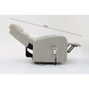 Fauteuil relaxation releveur electrique SYDNEY Tissu Gris clair
