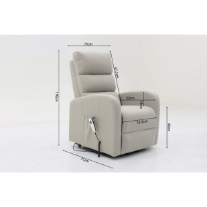 Fauteuil relaxation releveur electrique SYDNEY Tissu Gris clair