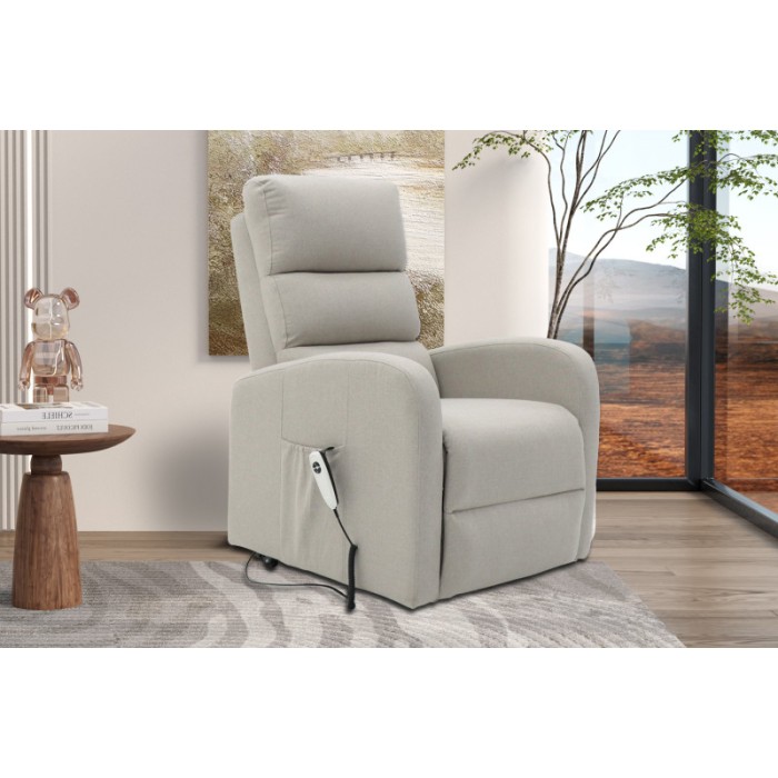 Fauteuil relaxation releveur electrique SYDNEY Tissu Gris clair