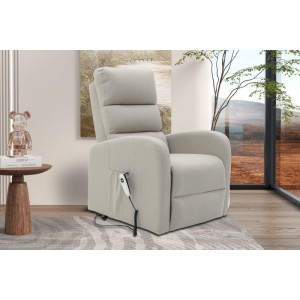 Fauteuil relaxation releveur electrique SYDNEY Tissu Gris clair