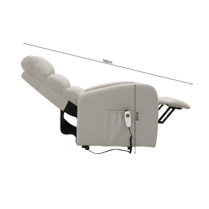 Fauteuil relaxation releveur electrique SYDNEY Tissu Gris clair