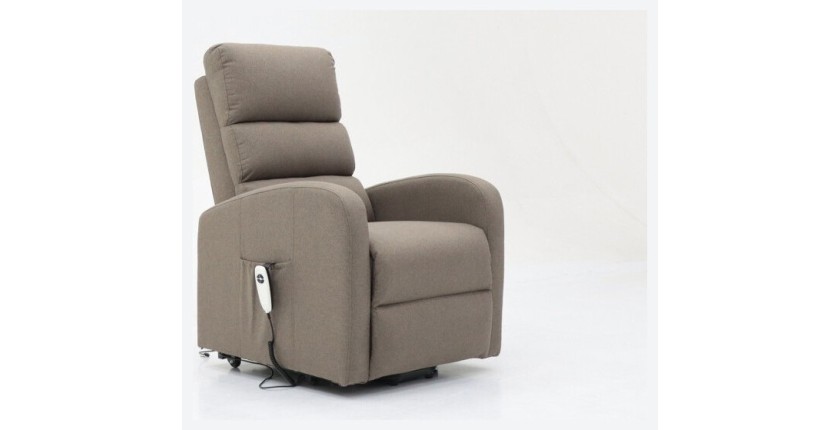 Fauteuil relaxation releveur electrique SYDNEY Tissu Taupe