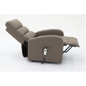 Fauteuil relaxation releveur electrique SYDNEY Tissu Taupe