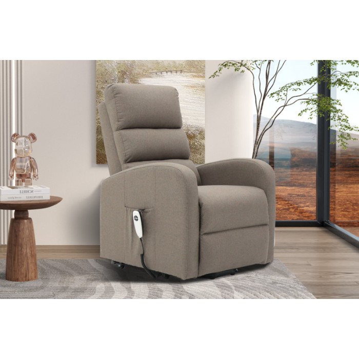 Fauteuil relaxation releveur electrique SYDNEY Tissu Taupe