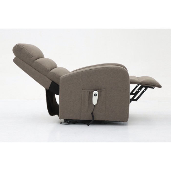 Fauteuil relaxation releveur electrique SYDNEY Tissu Taupe