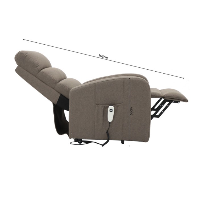 Fauteuil relaxation releveur electrique SYDNEY Tissu Taupe