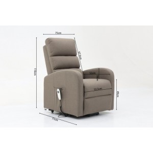 Fauteuil relaxation releveur electrique SYDNEY Tissu Taupe