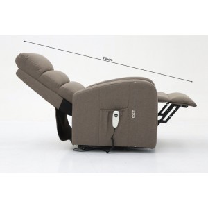 Fauteuil relaxation releveur electrique SYDNEY Tissu Taupe