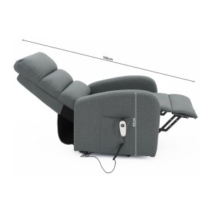 Fauteuil relax electrique SYDNEY Tissu Gris Foncé