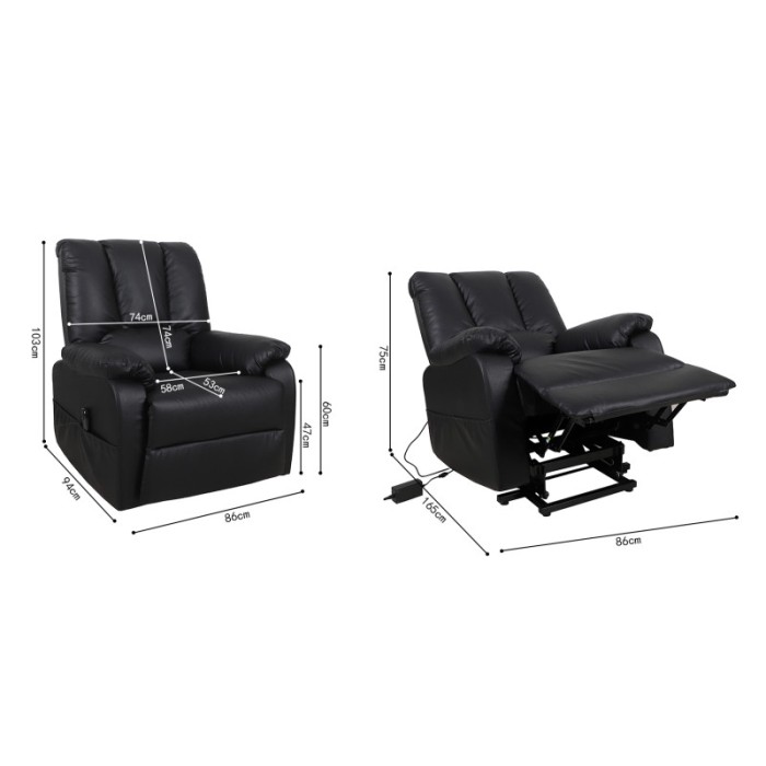 Fauteuil relax electrique TAIWAN simili noir PU