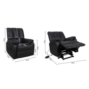 Fauteuil relax electrique TAIWAN simili noir PU