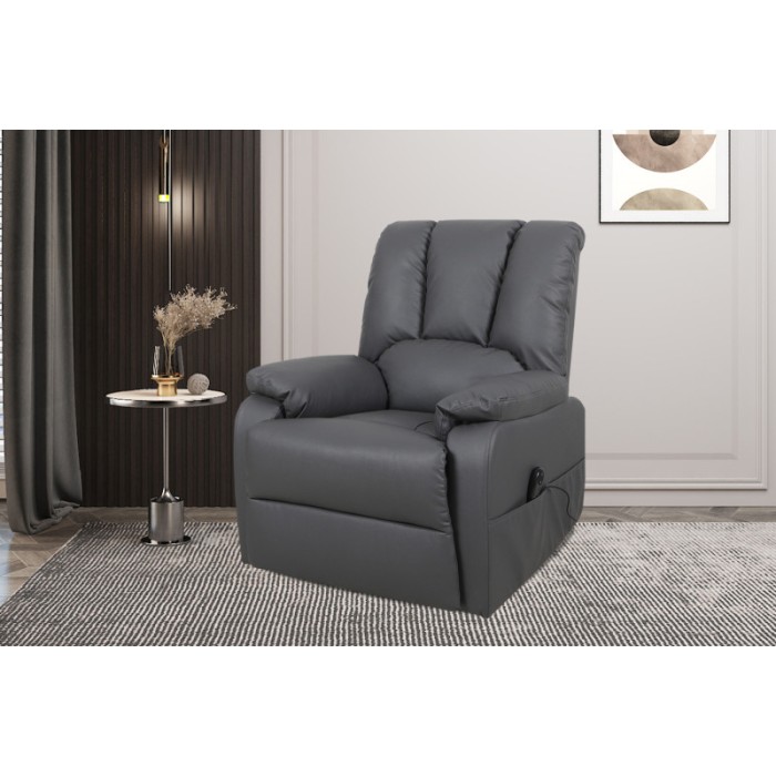 Fauteuil relax électrique TAIWAN simili gris PU