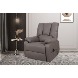 Fauteuil relax électrique TAIWAN simili taupe PU