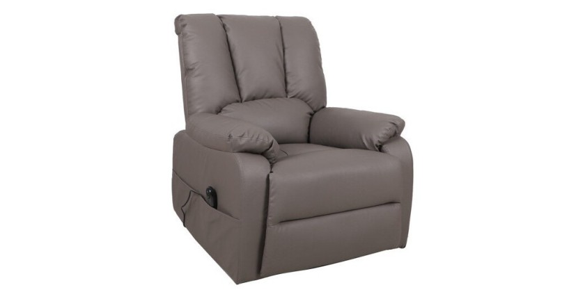 Fauteuil relax électrique TAIWAN simili taupe PU