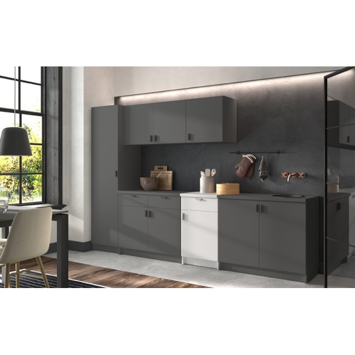 Armoire basse collection GOURMET design blanc. Hauteur 85cm