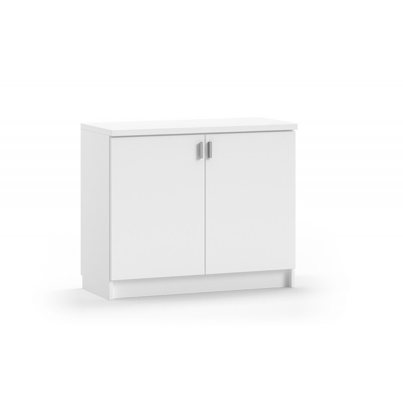 Armoire basse 2 portes collection GOURMET design blanc. Hauteur 85cm