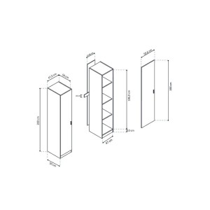 Armoire colonne collection GOURMET design blanc. Hauteur 200cm