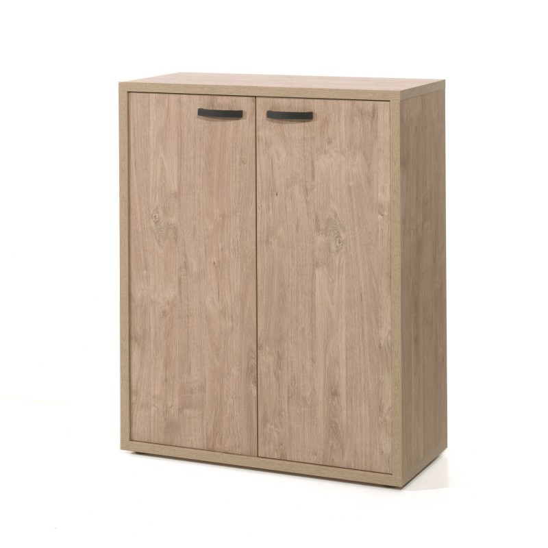 Meuble de rangement pour bureau 2 portes coloris chêne clair collection DEPÉ