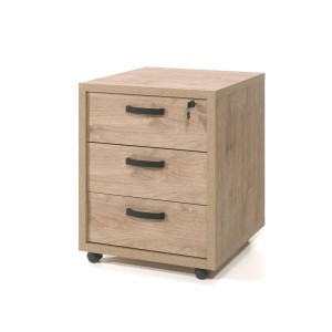 Caisson de rangement pour bureau 3 tiroirs coloris chêne clair collection DEPÉ